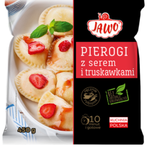 JAWO PIEROGI Z SEREM I TRUSKAWKAMI 450G